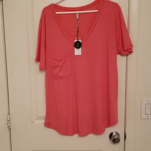 Z Supply Tops - Z Supply Hot Coral Pocket Tshirt 2X NWT